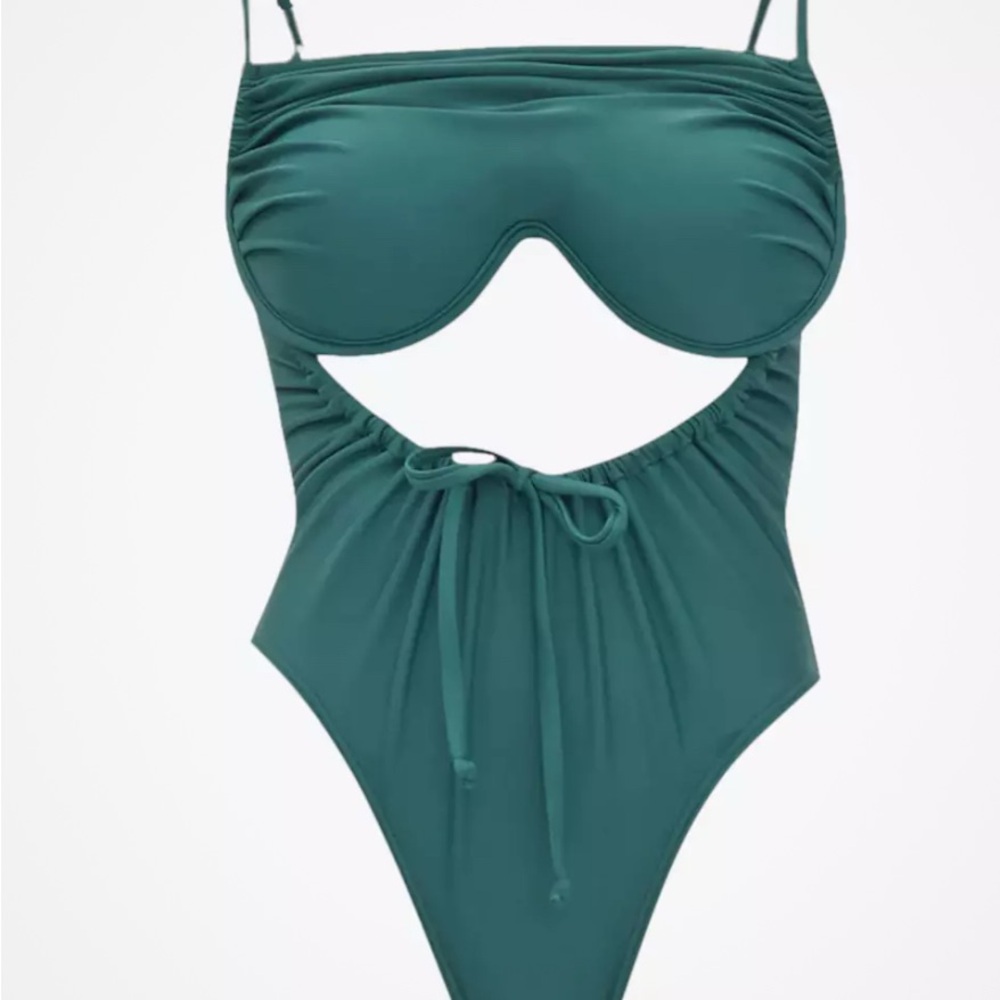 Andrea Iyamah Teal One Piece Swimsuit